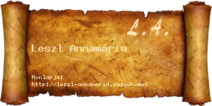 Leszl Annamária névjegykártya
